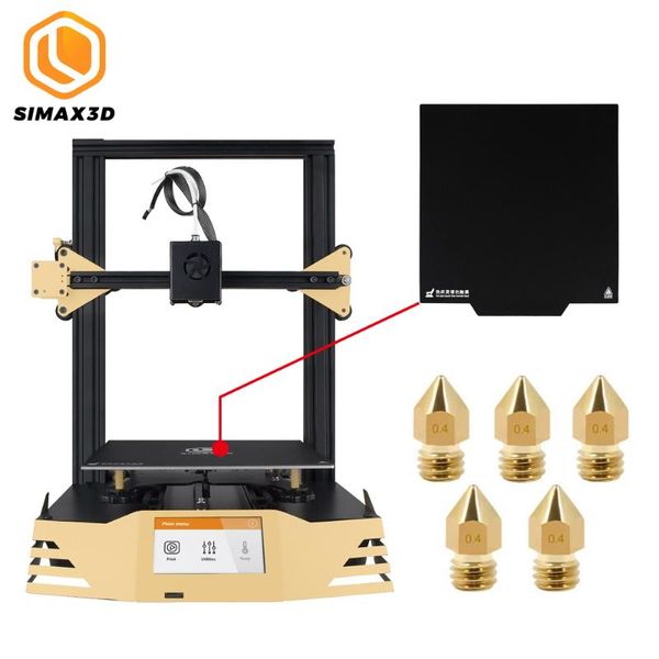 

simax3d upgraded 3d printer with 235x235mm magnetic print bed tape plate and five 0.4mm nozzles build volume for precision print