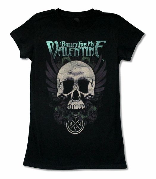 

bullet for my valentine wing skull девушки юниоры черная майка новая official
