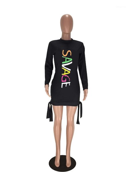 

dress crew neck long sleeve pencil dresses fashion dress solid womens dress autumn letter print, White;black