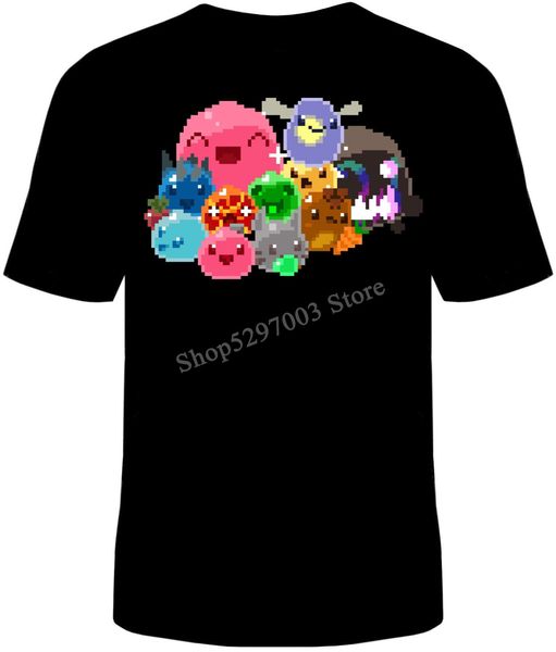 

slime rancher 8 bit t-shirt mens cotton slimes tarr video game plus size tee shirt