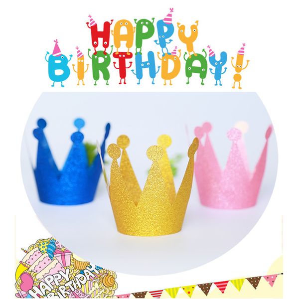 

6pcs/set shiny crown hat birthday party decoration favors
