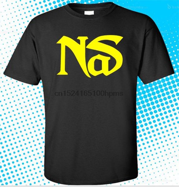 

new nas logo rap hip hop music men's black t-shirt size s to 3xl