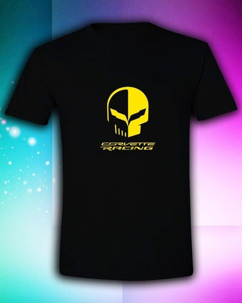 

corvette c7.r jake skull racing's mascot gt1 c5-r race black t-shirt