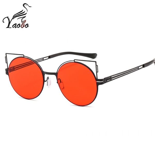 

ins popular small cat eye sunglasses steampunk women punk uv400, White;black