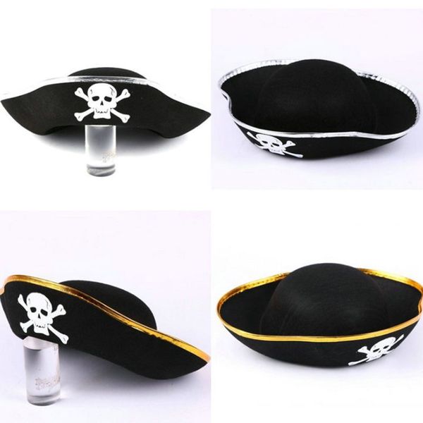 

halloween pirate skull print captain hat costume accessories caribbean skull hat ms. women's party party props hat costume cosplay, Blue;gray