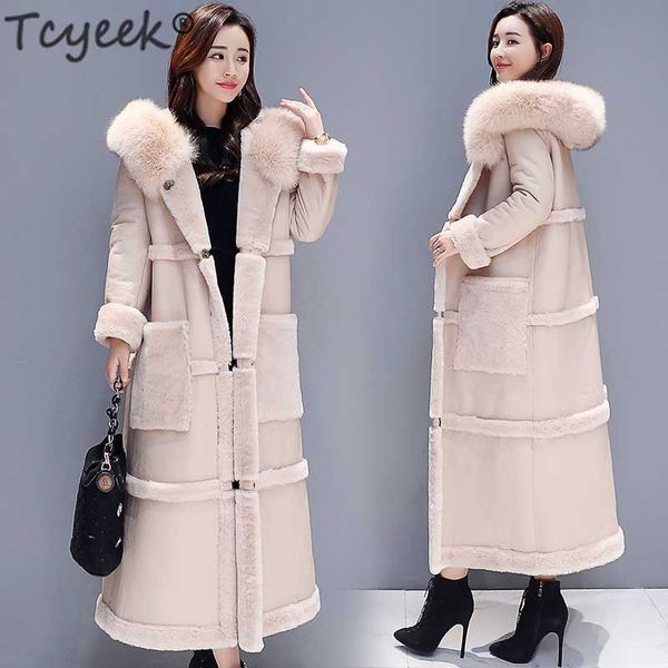 

tcyeek winter faux fur coat women clothes 2020 korean faux sheep shearing fur jacket ladies long thick warm outerwear tf81135, Black