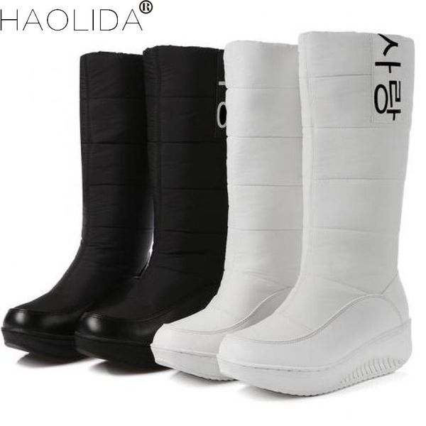 

новый шаблон 2020 мода зима толстых bottom lady snow boots высокое мягкого качество и удобное водонепроницаемое покрытие снег сапоги, Black