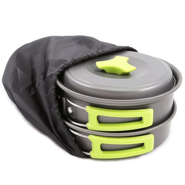 

picnic pot camping pan cookwares utensils outdoor tableware ultralight portable hiking picnic backpacking tableware pot pan vt1635