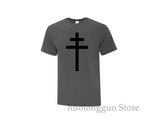 

cross of lorraine symbol - mens t-shirt 100% cotton men t shirt women tee casual short sleeve tshirts
