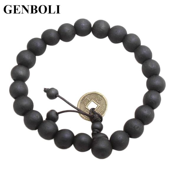 

10mm fashion charming men women buddhist beads bracelet wooden bracelet bangle jewelry all match clothes costume, Black