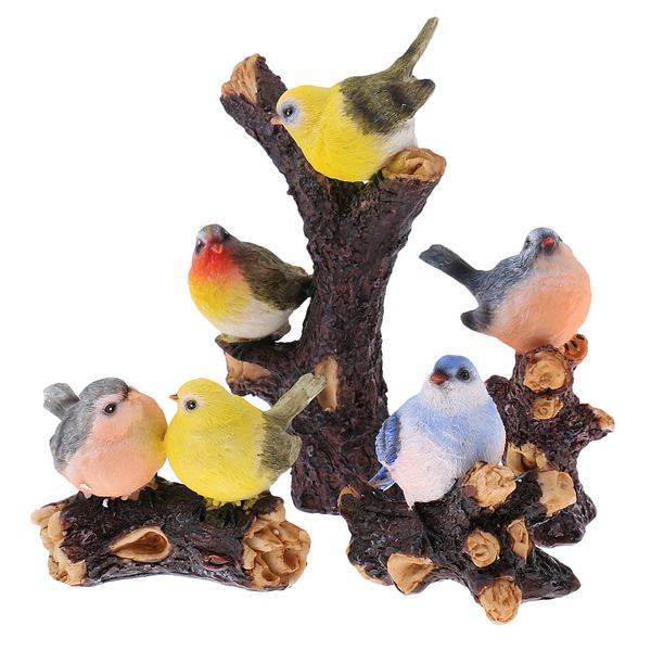 

4pcs resin bird animal ornaments, balcony decoration, indoor outdoor decor
