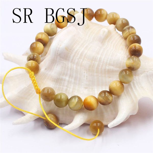 

beaded, strands 6mm 8mm 10mm natural gems stone adjustable gold tiger eye women bracelet 7inch, 7.5inch, 8inch, Black