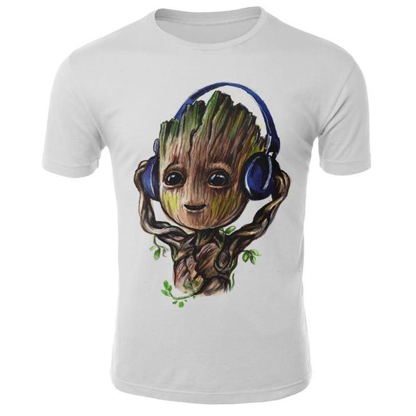 

comics super hero groot 3d tshirt cool fashion groot print t-shirt men women 3d cartoon tee, White;black