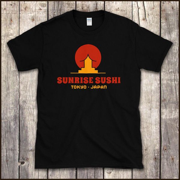 

funny 'sunrise sushi' restaurant t shirt, tokyo, japan2 019 t shirts for men cotton summer style men t shirt clothes