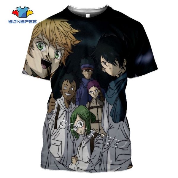 

the promised neverland anime summer men 3d print shirts hippie hentai funny men clothing