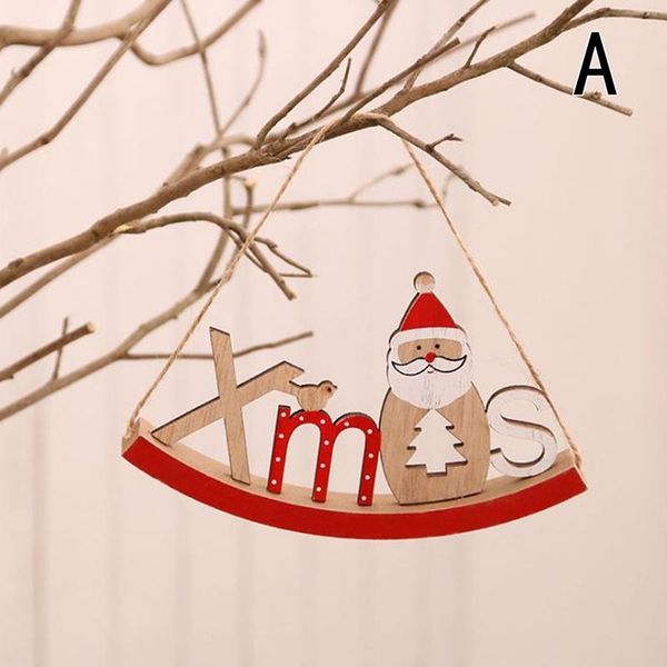 

1pc fashion wooden diy christmas rocking horse pendant christmas tree decoration ornament