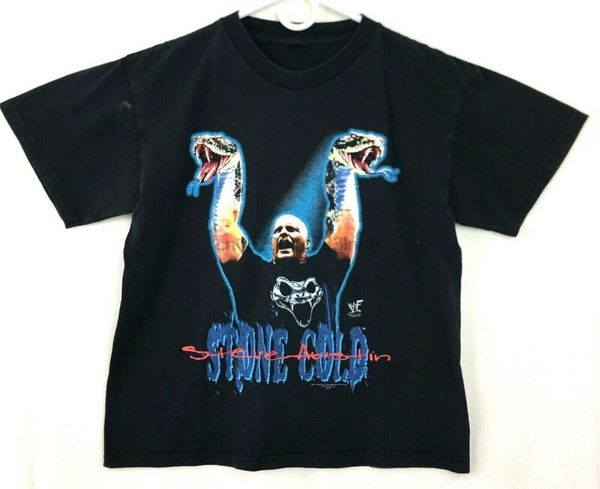 

vtg stone cold steve austin rattlesnake t shirt 2001 wwf crop size s harajuku fashion classic tee shirt