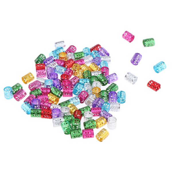 

100pcs pro hair cuffs aluminum dreadlock beads for diy hairstyle braids tail