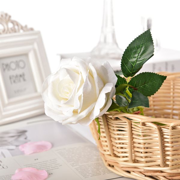 

1pc rose flower bouquet for wedding table accessory artificial flower silk simulation bud home decoration