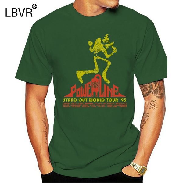 

powerline world tour 90s классическая игра mens black tshirt тис одежда