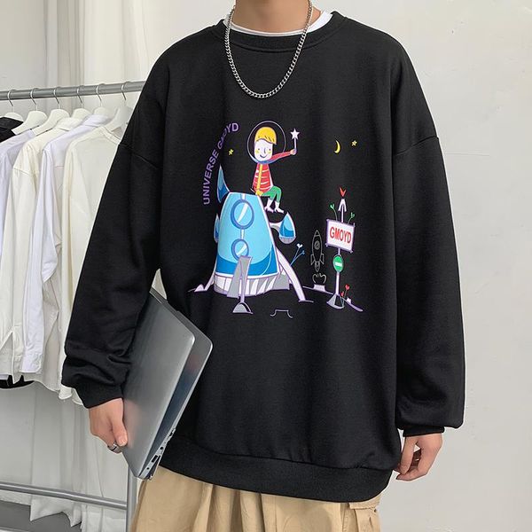 

fashion brand men hoodies 2020 spring autumn hip hop loose casual men's sweatshirts punk streetwear clothes kg-14, Black
