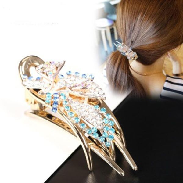 

haimeikang 1pc bridal wedding flower rhinestone hair clip hair accessories women sunflower alloy hairpin claw gum hairwear