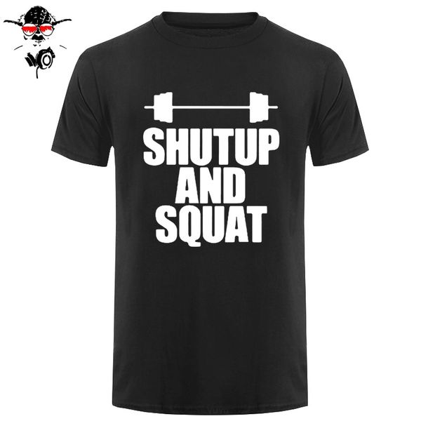 

shut up and squat men's t-shirt cotton summer casual short sleeve o-neck t shirt male tees high quality