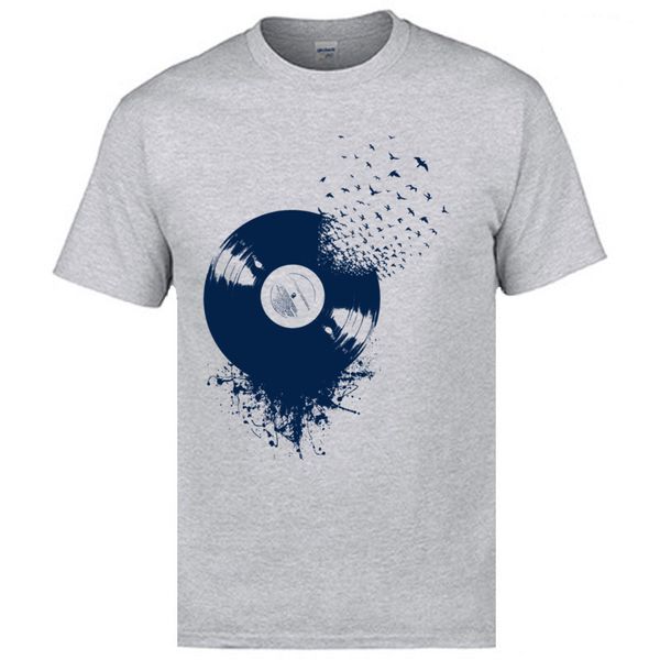 

2019 new coming good quality tee shirts cotton vinyl record printed on tshirts mens summer /tees art design music tshirt