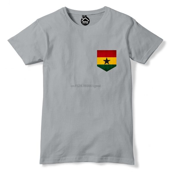 

vintage print pocket ghana flag tshirt football africa nations fans t shirt 317