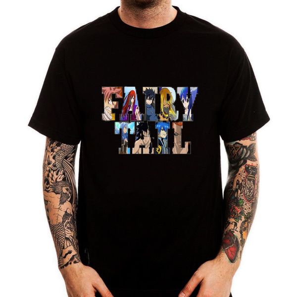 

for men cotton summer style fairy tail characters logo anime manga japanese printed cotton men's t-shirtmen t shirt clothes
