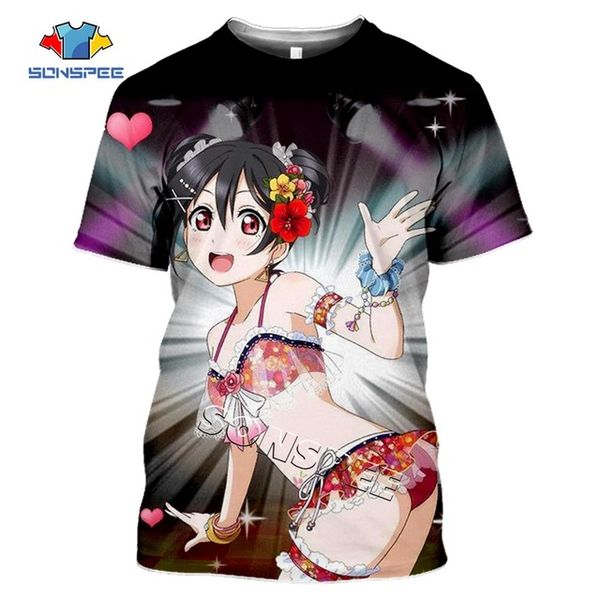 

summer men anime loli girl love live clothing 3d print shirts graphic humor hippie men clothing