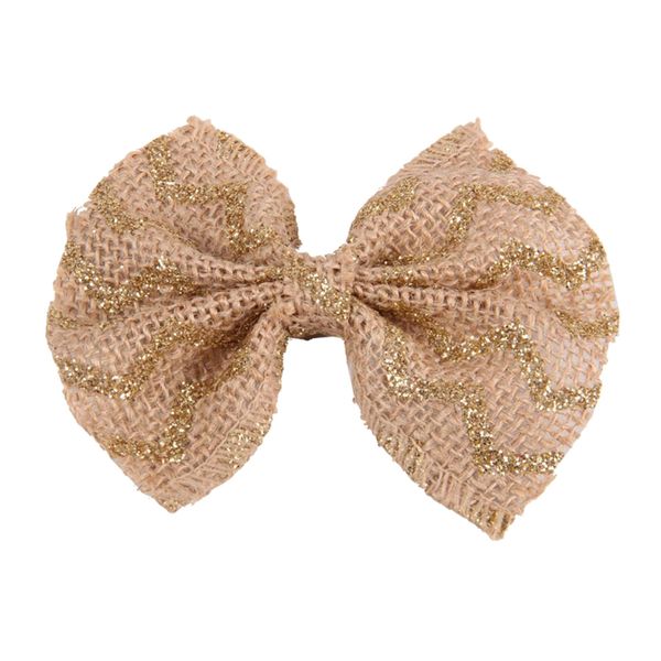 

6pcs handmade burlap bows for rustic wedding decoration 3.5 x 3.9 inch