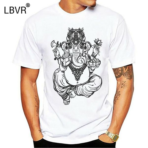 

ганеша tshirt слон бог футболка мужчины черный белый tshirt простая повседневный подарок день рождения одежда 100% хлопок топы тис фитнеса