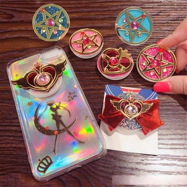 

cell phone finger holder universal expandable 360Â° flexible phone stand mount holder grip stand holders for women girls lady bracket 3m tape