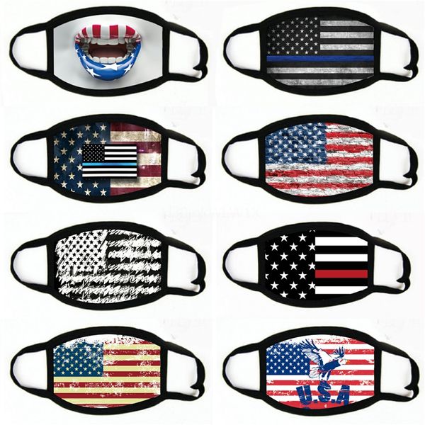 

american national flag mask 6 styles printed washable anti dust haze outdoor cycling face masks#393, Black