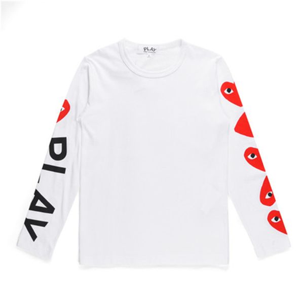 

classic play 'designers t shirt t005 autumn harajuku fashion 'luxuries stylist red heart men women long sleeve tees cdg casual, White
