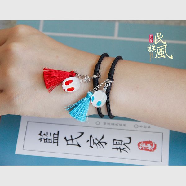 

grandmaster of demonic cultivation mo dao zu shi wei wuxian lan wangji cosplay tassel bracelet accessories gift, Golden;silver