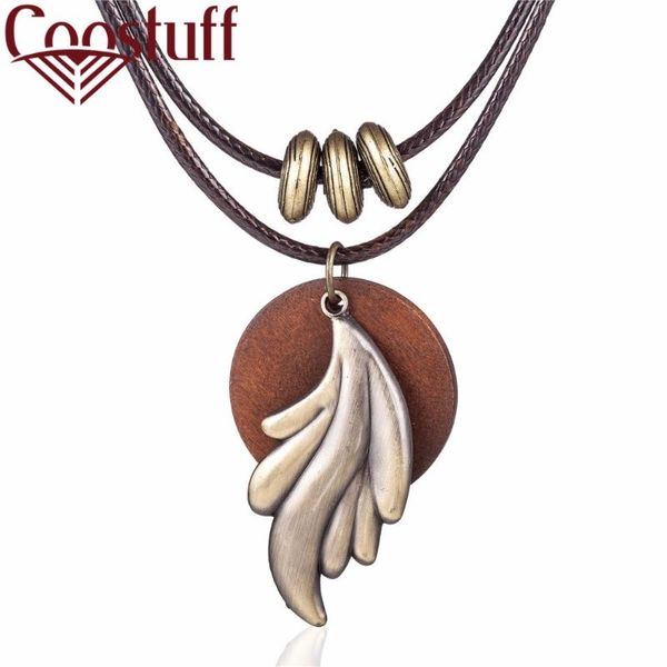 

2020 new wholesale vintage chokers necklaces women fashion jewelry wood & leaf pendant necklace for women collares mujer kolye, Silver