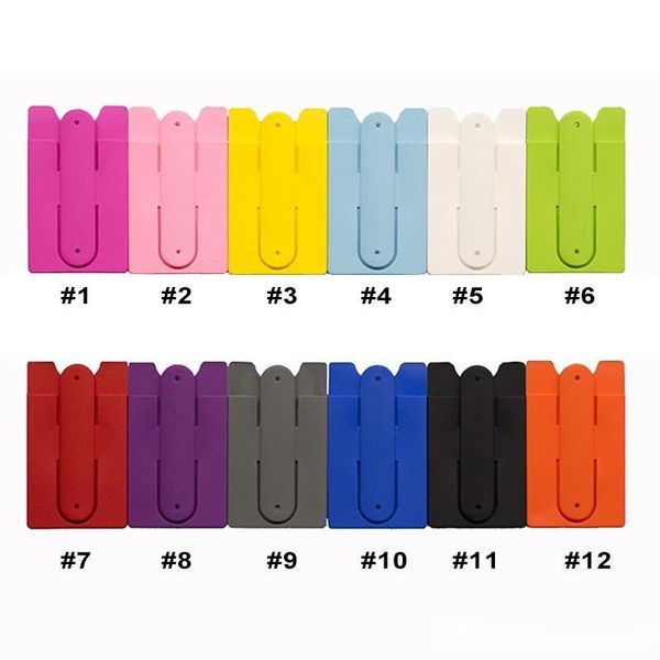 

silicone touch type bandage card cover bracket phone holder stand stick-on mobile phone back cards holder