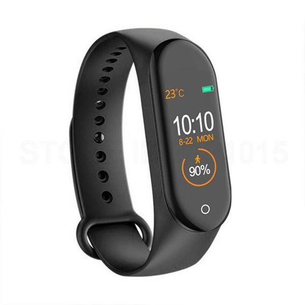 

fitness tracker m4 smart bracelet with heart rate blood pressure health wristband sport smart watch for iphone android cellphone with box