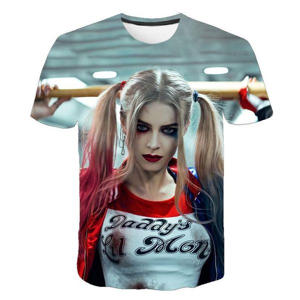 

suicide squad womens mens harley quinn the joker man black red 3d print shirts harajuku anime hippie men clothing