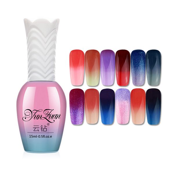 

color changing gel nail polish temperature changing uv gel nail polish rainbow thermal art varnish cold lasting tslm1, Red;pink
