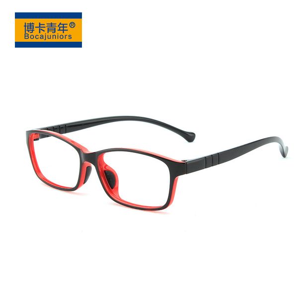 

tr90 full frame square children's glasses frame for pupils with glasses and anti-blue light for boys and girls, White;black