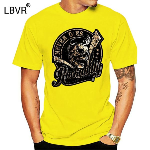 

2020 men funny shirt gift for rockabillys skull guitar print for t shirt
