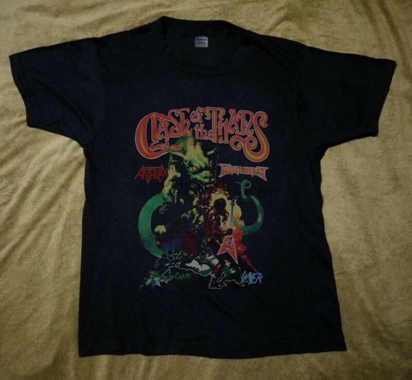 

vtg alice in chains and slayer clash of the titan tour t-shirt reprint a