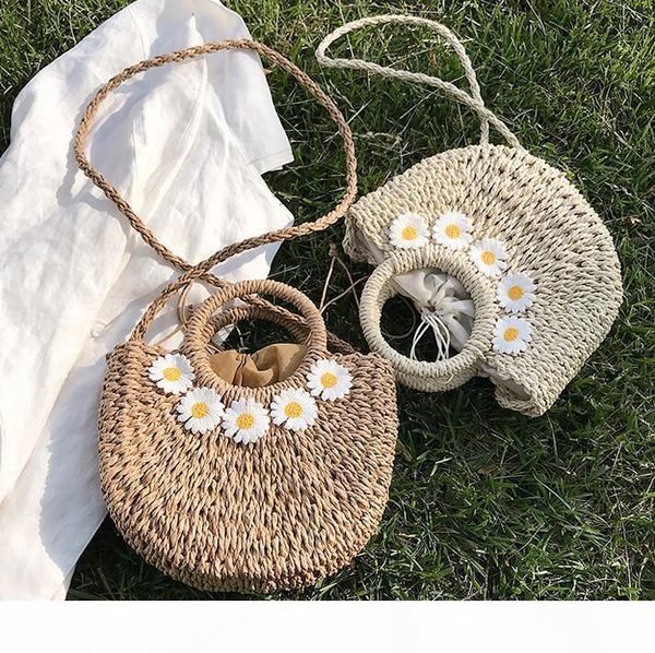 

factory wholesale women handbags hand-woven new daisy straw bag sweet little fresh woven handbag summer romantic beach vacation beach bag