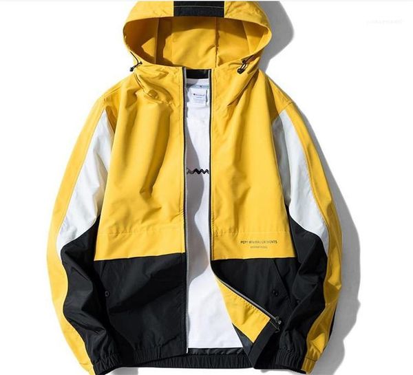 

casual zipper конструктора куртки hommes с длинным рукавом пальто мужские письмо версия для печати куртка с капюшоном весна лоскутная карман, Black;brown