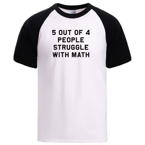 

mens лето 100% хлопок tshirts 5 из 4 человек борьба с математикой с коротким рукавом реглан спортивная tee мужской повседневный свободном to