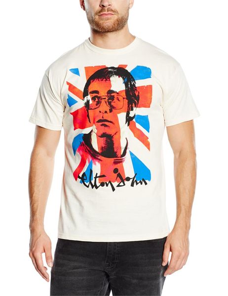 

elton john men's union jack t-shirt natural