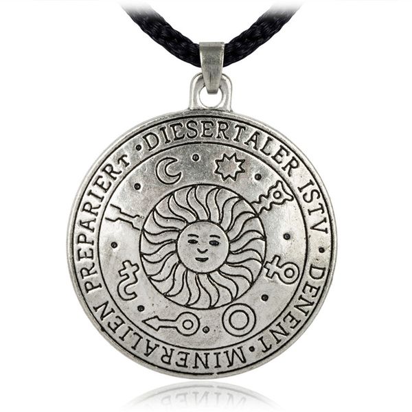 

ezei magical sun talisman for wealth, health and happiness charm amulet pendant necklace, Silver